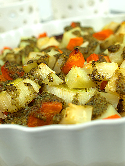 Pieczone jesienne warzywa z pesto